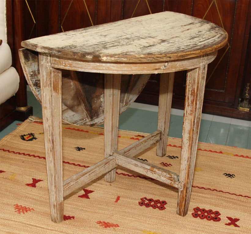 Painted table with drop leaf